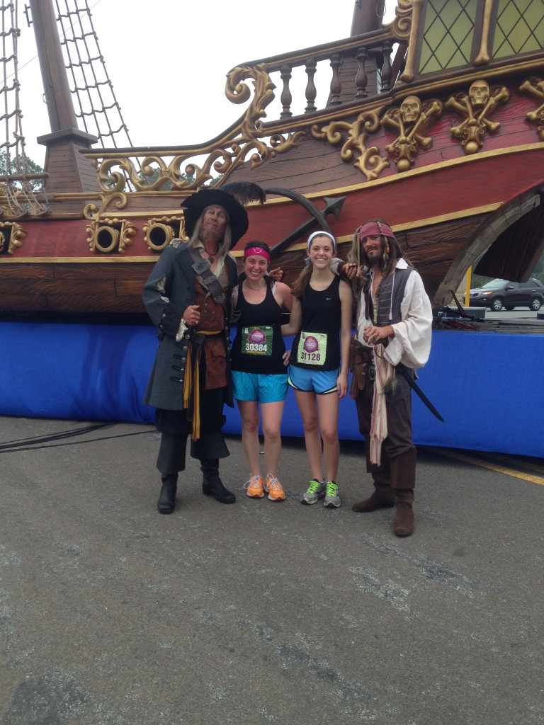 Barbosa and Captain Jack Sparrow at Disney Princess Half Marathon