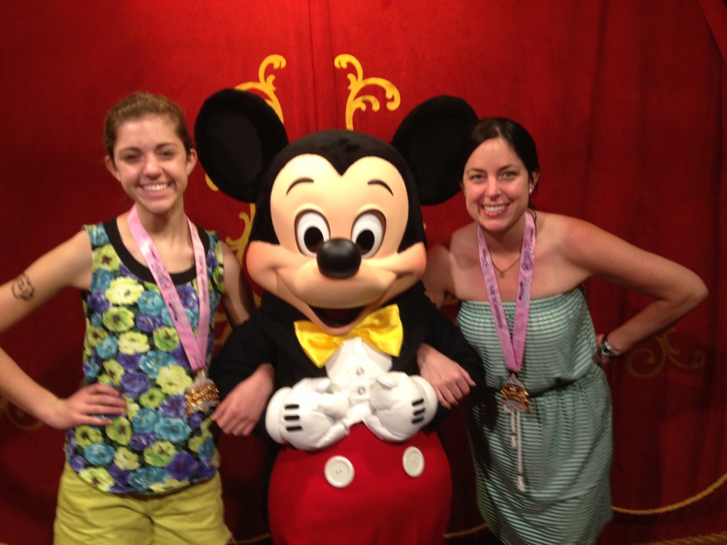 Disney Princess Half Marathon Meeting Mickey Mouse at Magic Kingdom