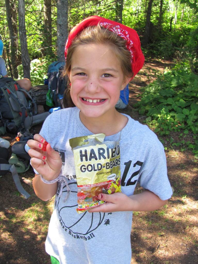 Maya loves her snacks on the Mount Franklin Trail in Isle Royale National Park