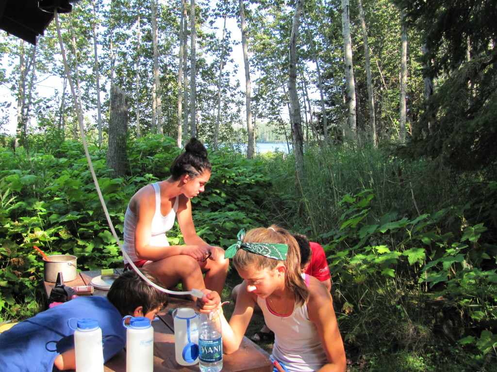 Filtering water in Isle Royale