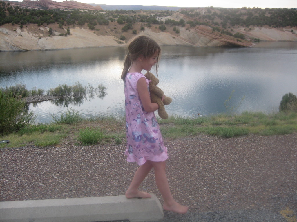 Maya and I On a Morning Walk in Red Fleet State Park in Vernal, Utah