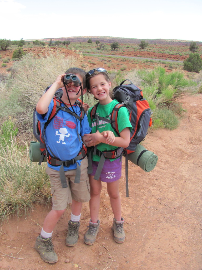 Backpacking Capitol Reef: Garrett and Maya on the Chimney Rock Trail in Capitol Reef National Park