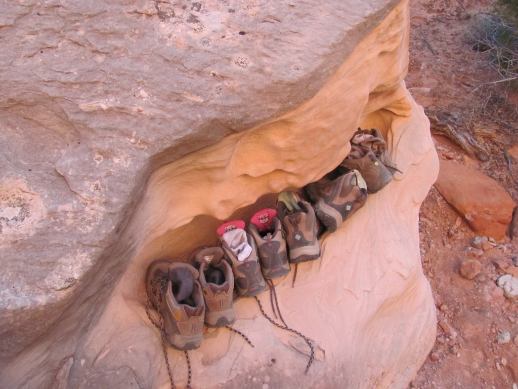 Backpacking Capitol Reef: "Shoe Rack" in Chimney Rock Canyon in Capitol Reef National Park