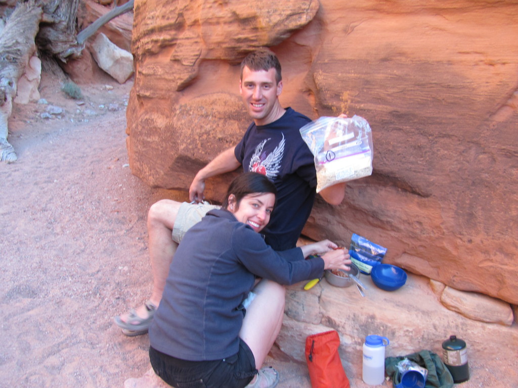 Backpacking Capitol Reef: Making Dinner in Chimney Rock Canyon in Capitol Reef National Park