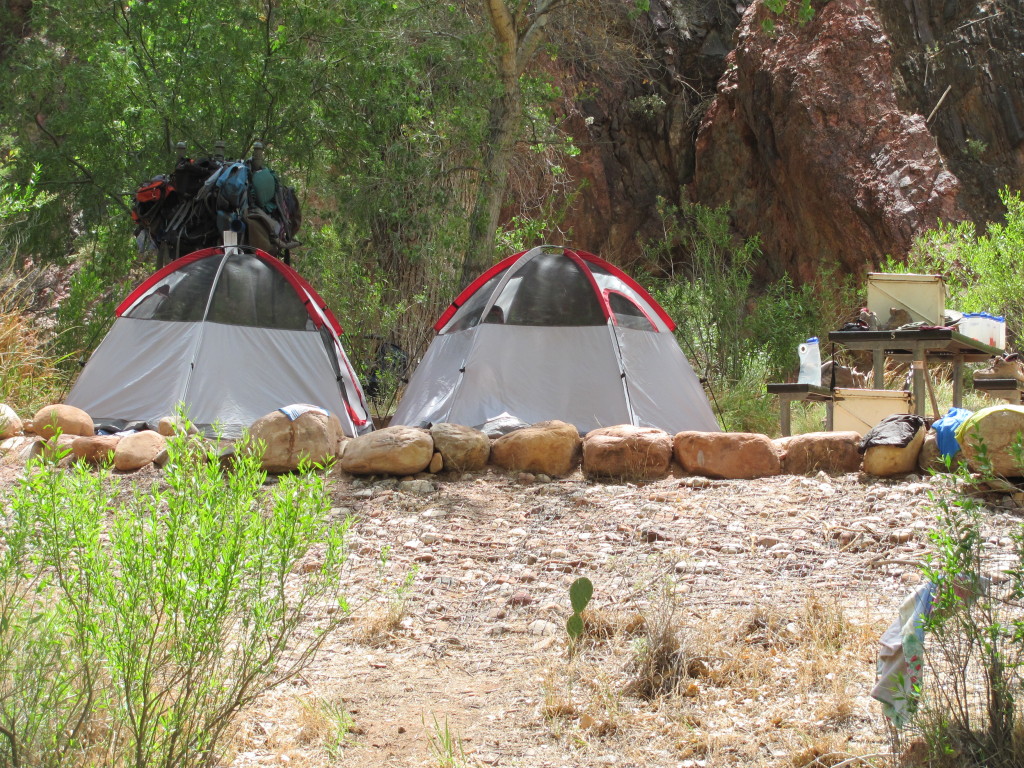 Grand Canyon Rim to Rim with kids: Our Campsite at Bright Angel Campground