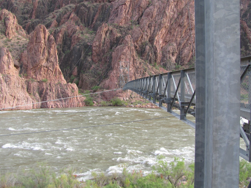 Grand Canyon Rim to Rim with kids: Silver Bridge Over the Colorado River