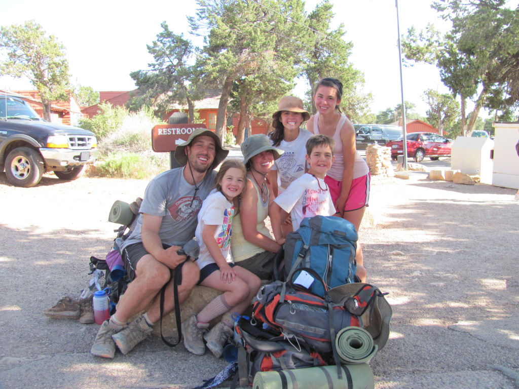 Grand Canyon Rim to Rim with kids: Resting at the Top of the Grand Canyon!