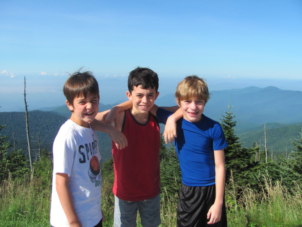 Garrett and His Cousins on the Walk to Clingmans Dome