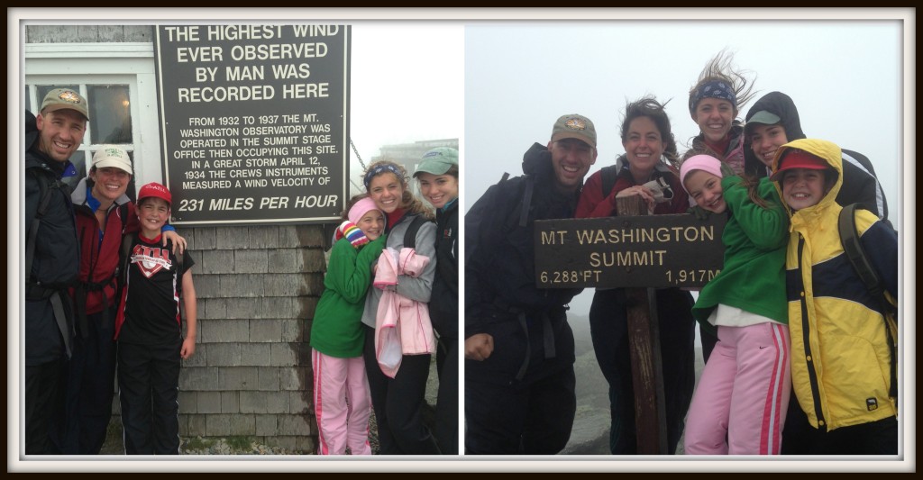 Climbing Mt. Washington with kids: Summit of Mt. Washington