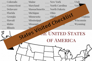 Printable States Visited Checklist
